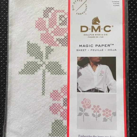 DMC Magic Paper Flowers Design Sheet for Cross Stitch Embroidery - 2 pack - Picture 4 of 5